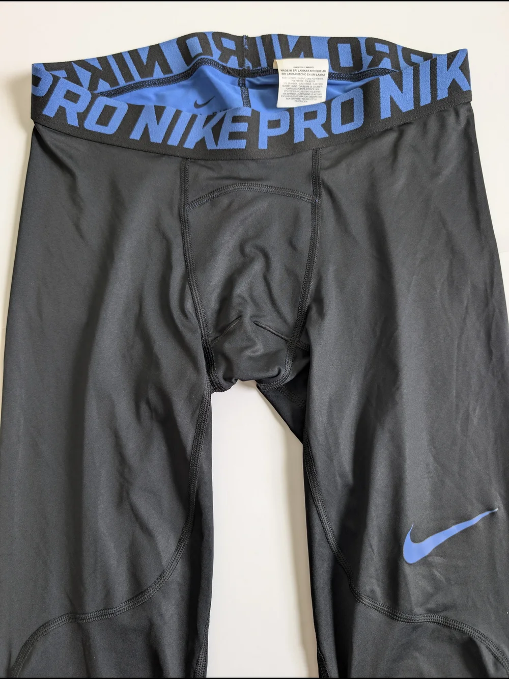 Nike Pro Dri-FIT Men's Compression Leggings Stretch Pull On Black Blue M